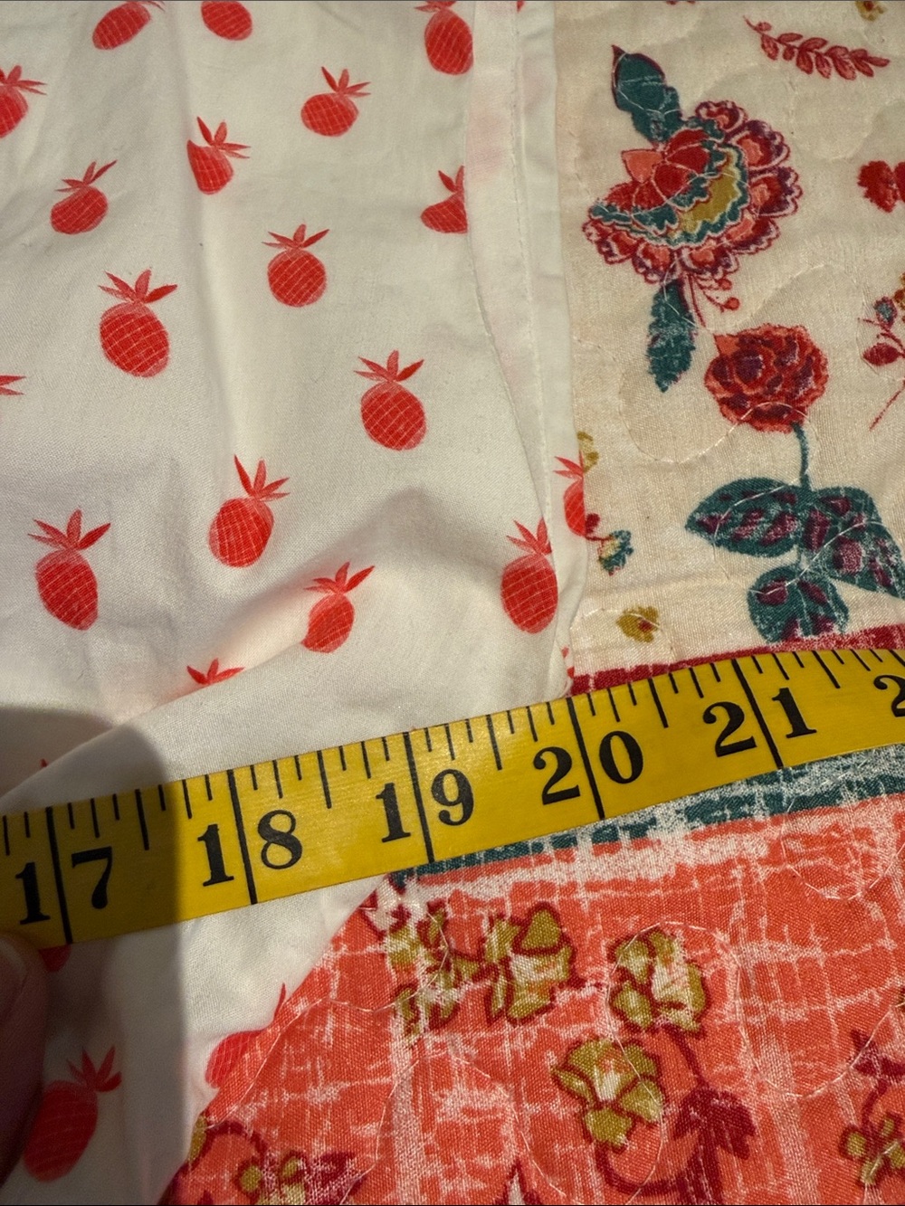 Anthropologie White and Pink Pineapple Printed V-Neck Midi Dress (M) - Picture 11 of 13